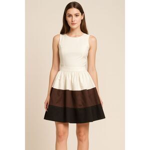 Kate Spade Skirt Womens Size 6 Midi Brown Black Pleated Side Zip Classic NWT